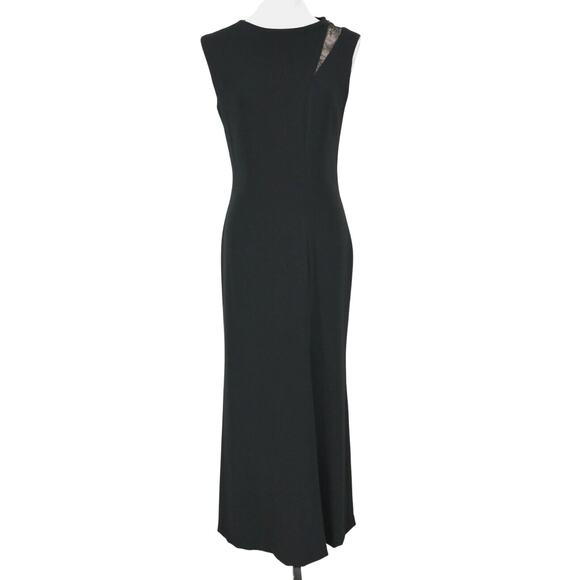 Carmen Marc Valvo Couture Gown Dress Womens 6 Black Inset Prom Wedding Formal - Picture 1 of 14